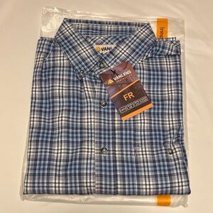 FR Vanlens Protection Plaid Button-down Long Sleeve Fire Retardant Shirt